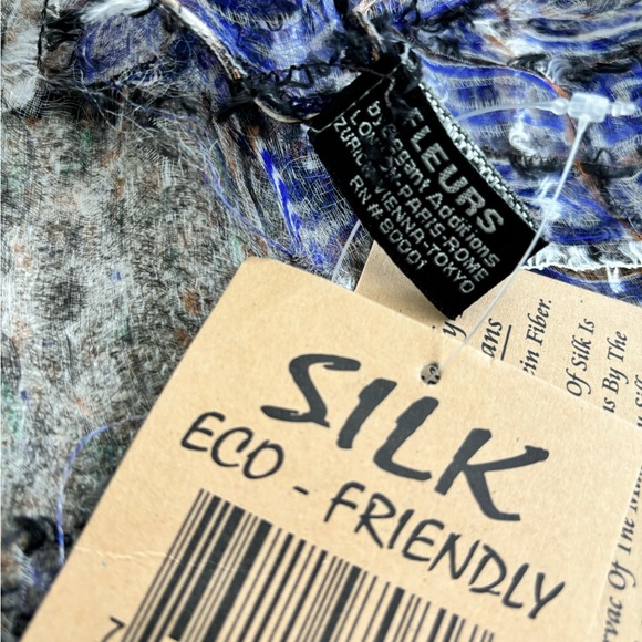 ✨FLEURS HANDWOVEN ECO-FRIENDLY NATURAL SILK SCARF BY ELEGANT ADDITIONS - NWT - Picture 9 of 10